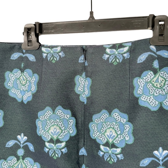 Loft Blue Floral Damask Pencil Short Skirt Women Size 10‎ Preppy Office Feminine - Picture 6 of 9